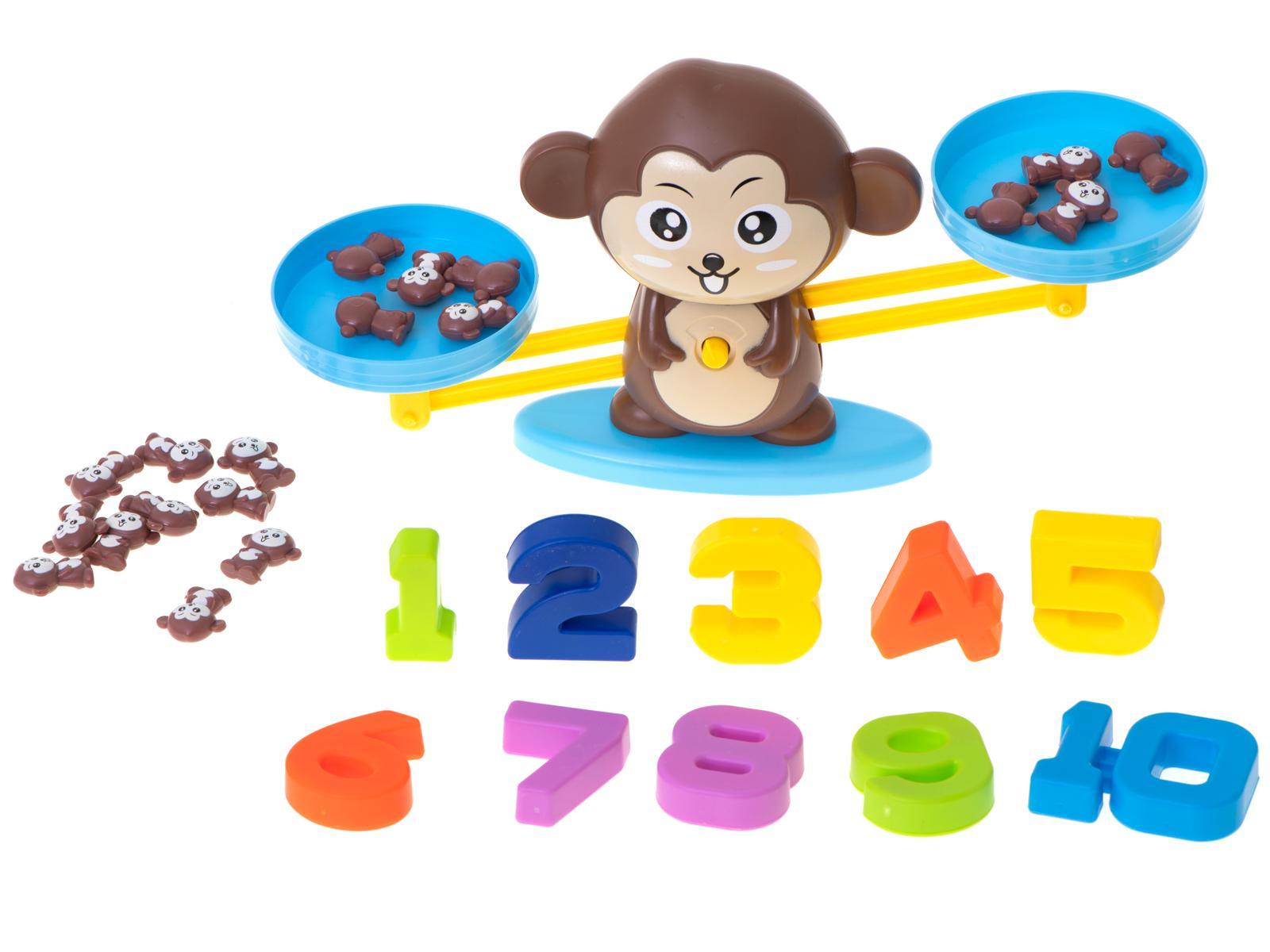 Waga szalkowa edukacyjna nauka liczenia małpka duża dla dzieci 34,5x9,5x8 cm 2 Full Screen