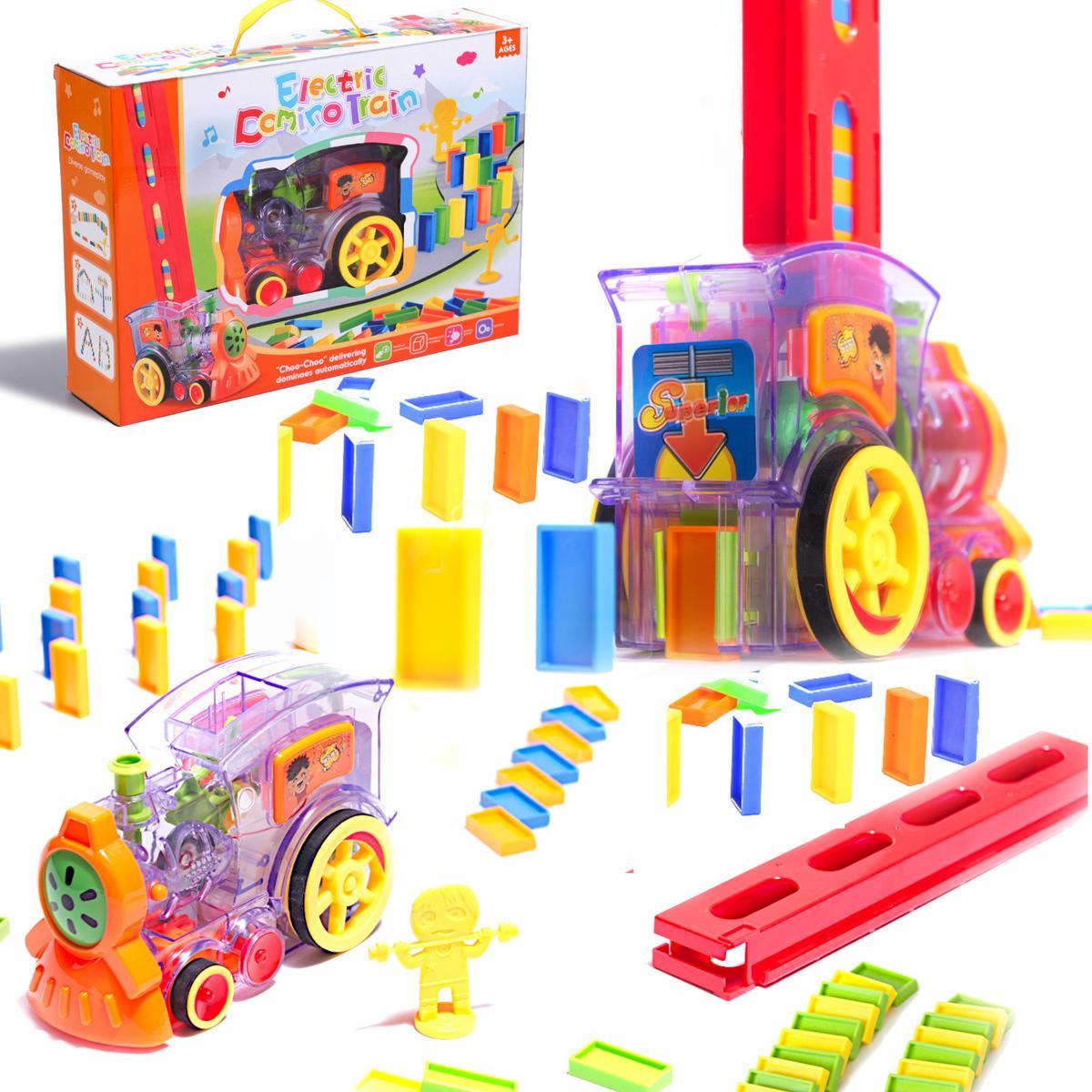 Pociąg Lokomotywa interaktywna układanka domino z kolejką zabawka dla dzieci 16x7x10 cm nr. 1