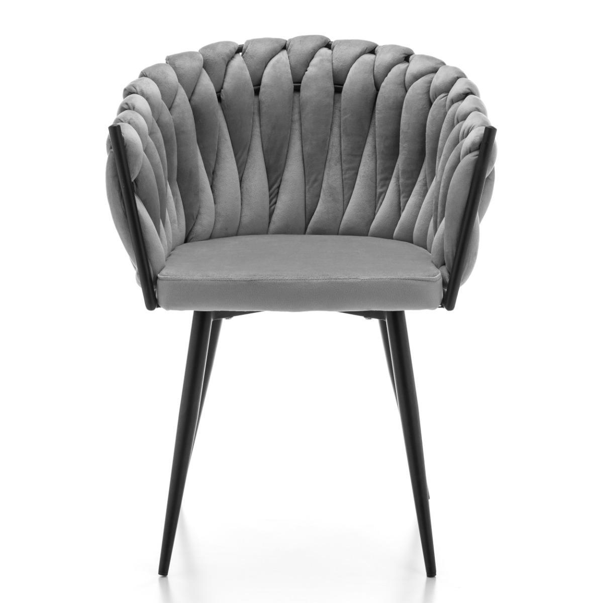 Krzesło LATINA jasnoszare welurowe glamour do jadalni lub salonu nr. 2