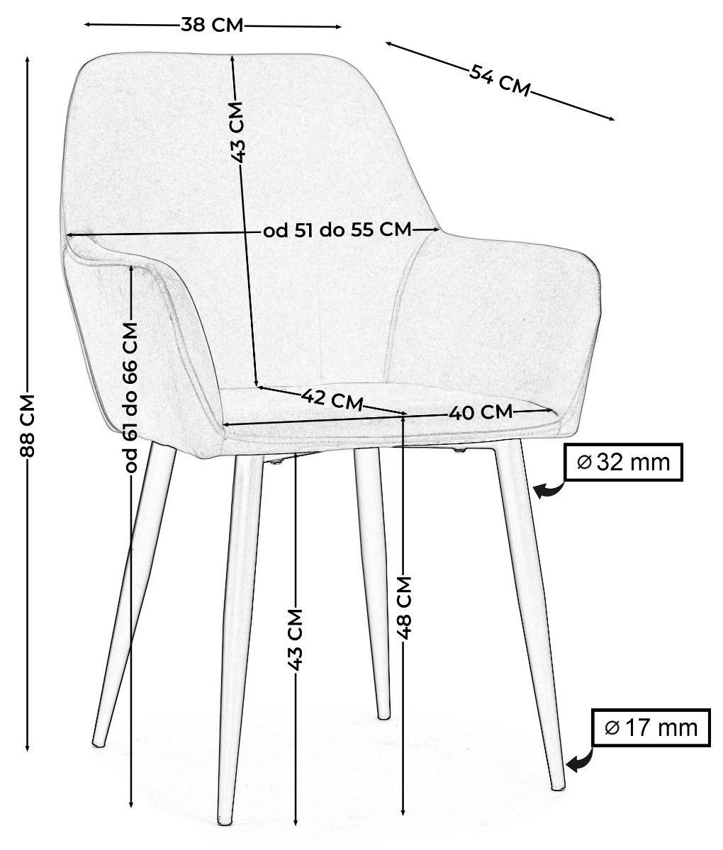 Krzesło IVO 55x88x54 cm tapicerowane welurem pikowane do jadalni lub salonu ciemnobeżowe  nr. 10