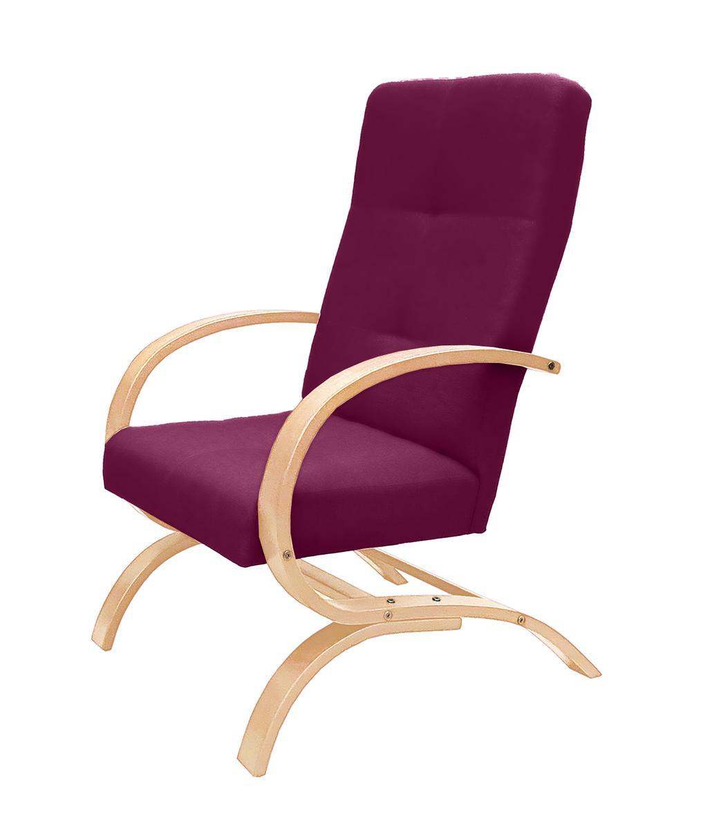Fotel Finka 65x109x75 cm do salonu purpurowy buk nr. 1