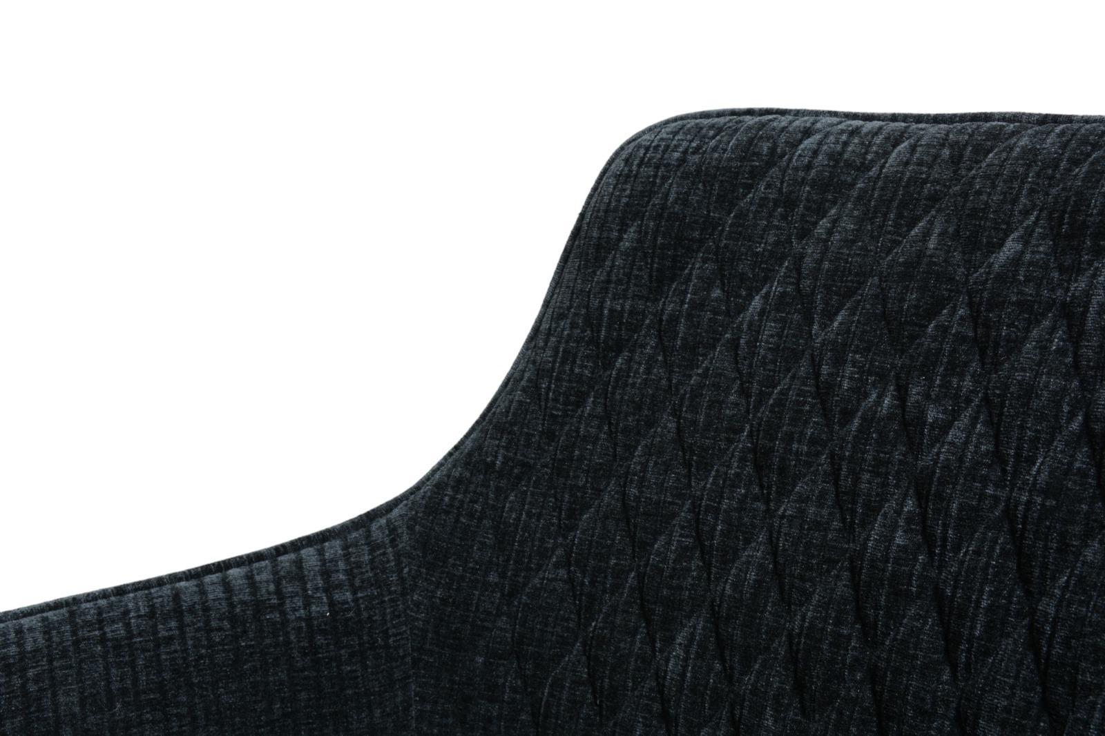 Fotel Lizbona krzesło 57,5x84,5x59 cm sztruks czarny metalowe nogi czarne do salonu nr. 4