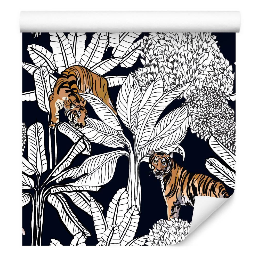 Tapeta – Tygrysy i rośliny  nr. 3