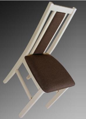 Krzesło BOS 14 40x43x96 cm z drewna litego tapicerowane do jadalni białe ciemnoszare obicie nr. 4