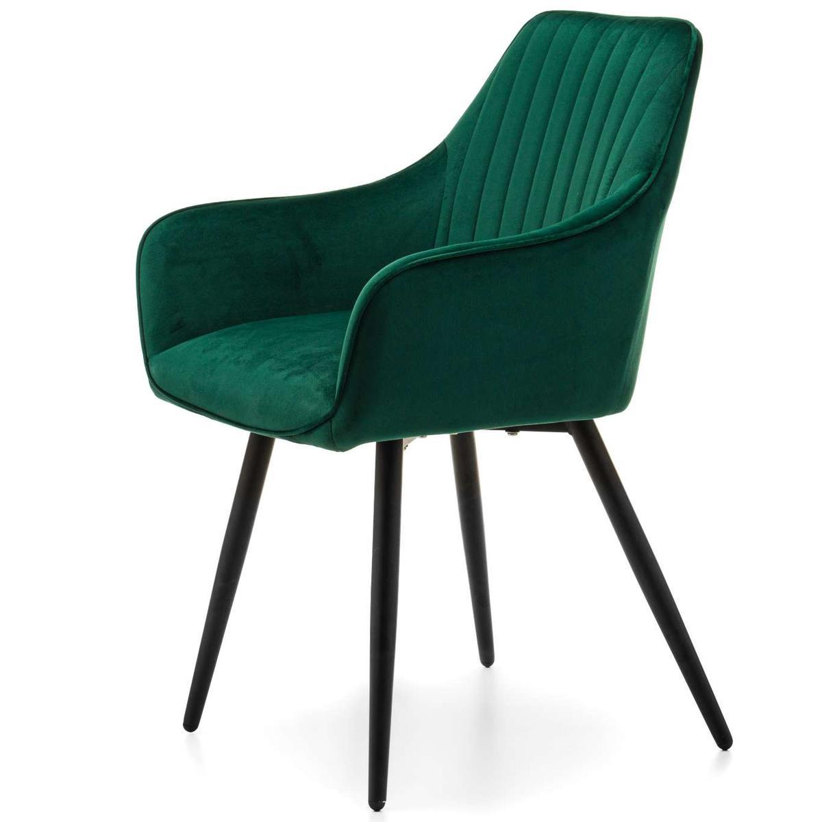 Krzesło PASSO zielone tapicerowane welurem pikowane do jadalni lub salonu  nr. 5