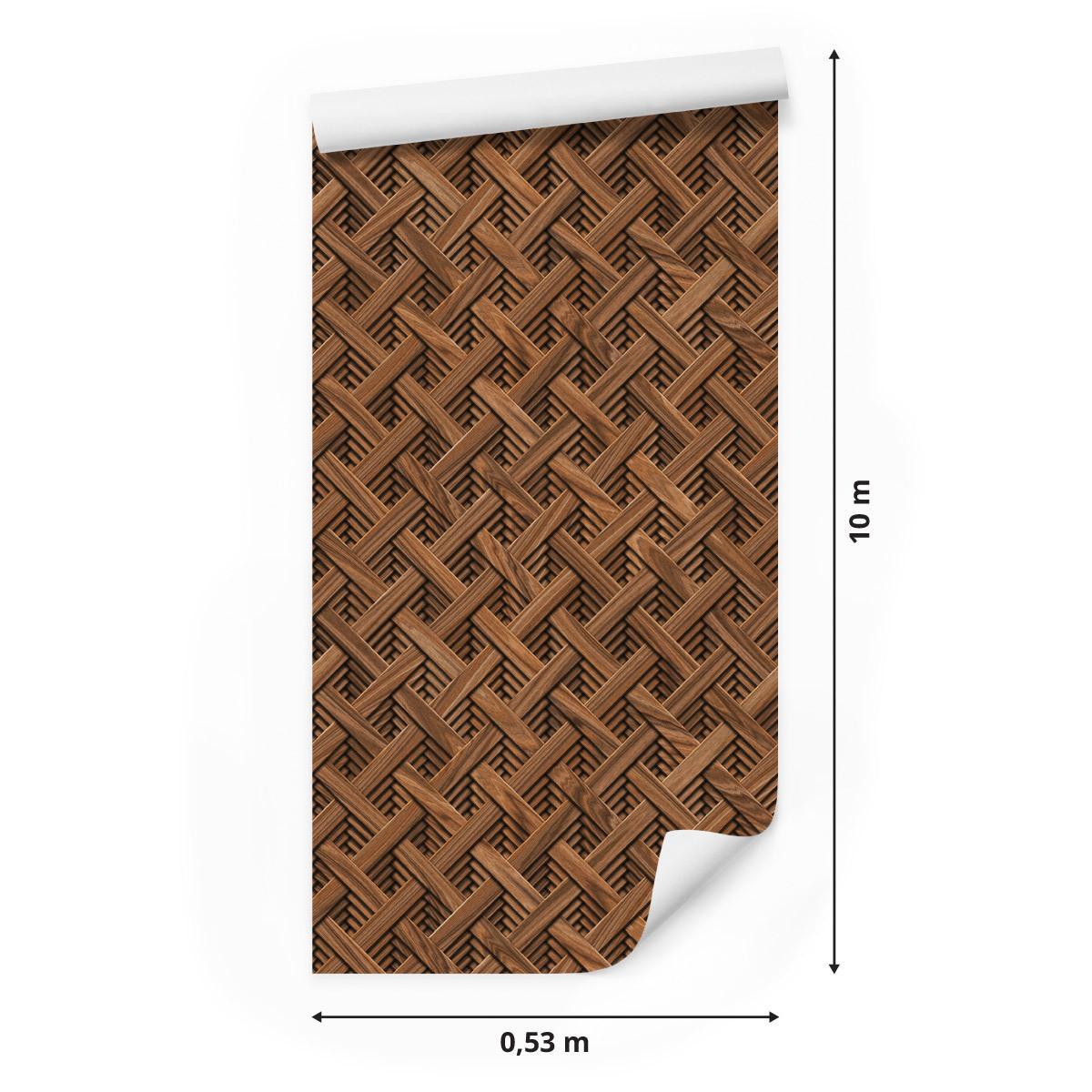Tapeta drewniany wzór geometryczny 3D, styl nowoczesny styl nr. 2