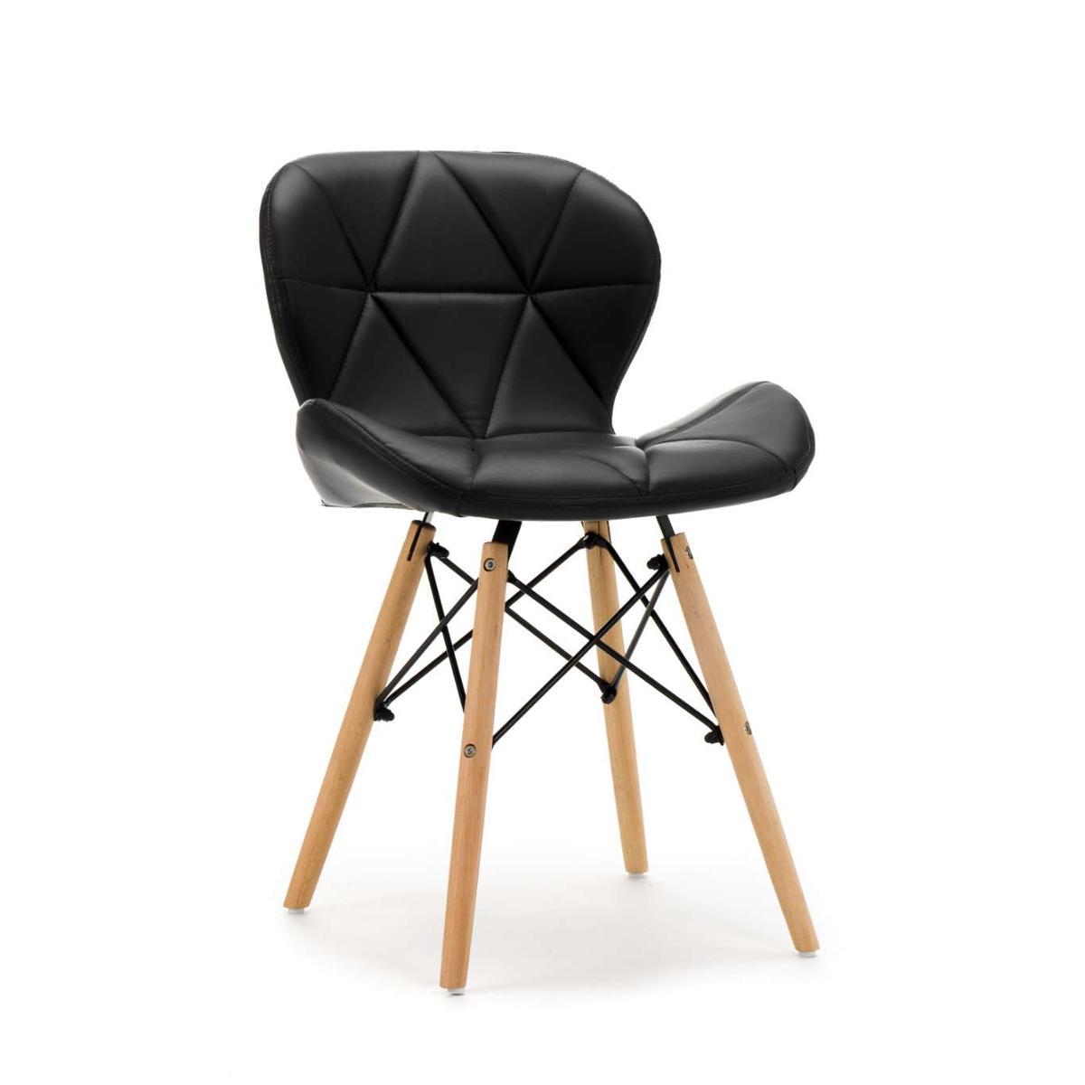 Krzesło DURO czarne tapicerowane ekoskórą do jadalni lub salonu  nr. 1