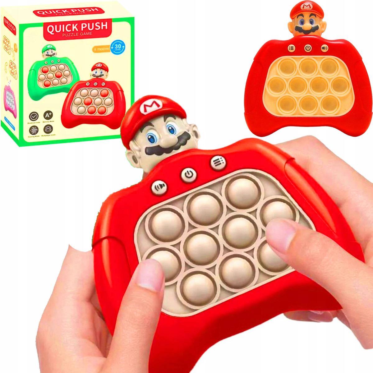 Gra elektroniczna zręcznościowa POP IT konsola push Super Mario push bubble czerwony nr. 1