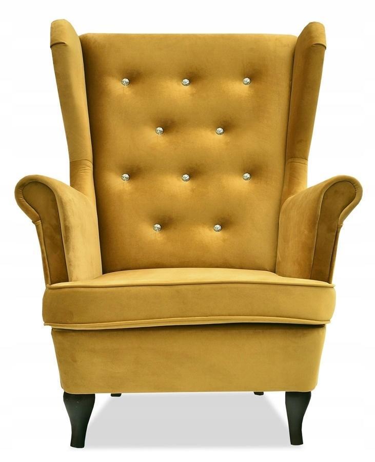 Fotel uszak z podnóżkiem miodowy 84x104x92 cm nr. 2
