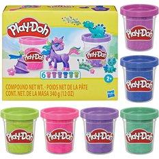 Play-Doh Sparkle błyszcząca ciastolina zestaw kolorowych tub 6-pak F9932
