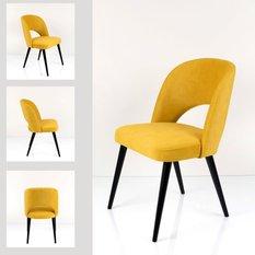 Krzesło tapicerowane KR-5 46x82x45 cm DELUXE Hold Me 12 do jadalni żółty - Miniaturka zdjęcia nr 1