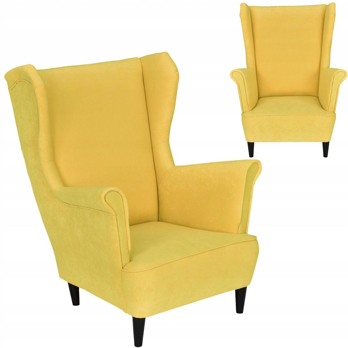 Fotel welurowy żółty MAX Family Meble nr. 1