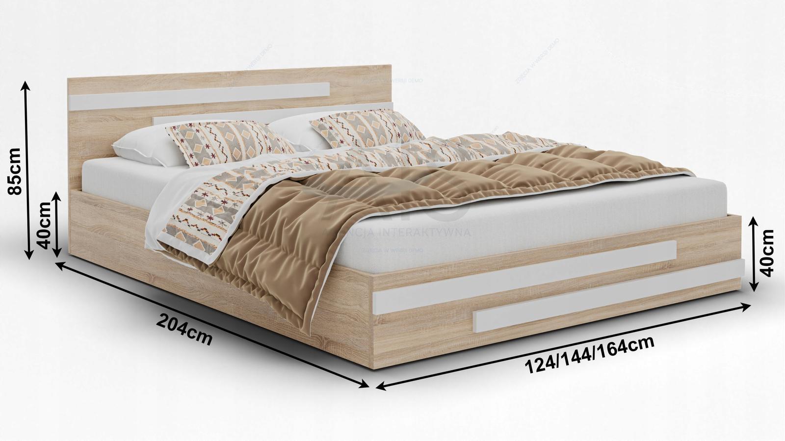 Łóżko AVI BETA 160x85x200 cm stelaż pojemnik na pościel do sypialni białe/dąb sonoma 4 Full Screen