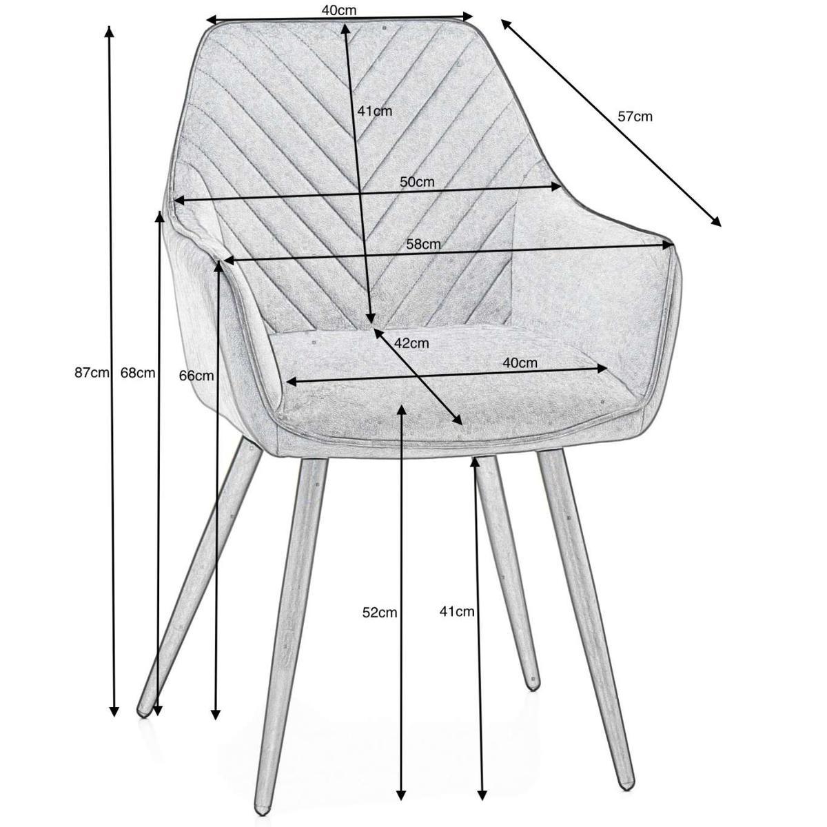 Krzesło VASTO ciemnobeżowe tapicerowane welurem do jadalni lub salonu 9 Full Screen