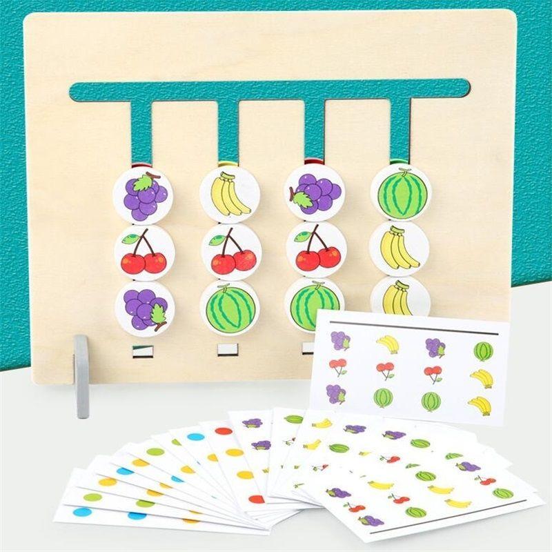 Zabawka edukacyjna drewniana dopasuj kolory owoce montessori nr. 2