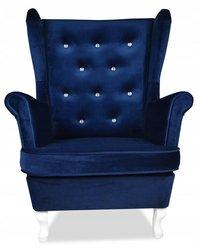Fotel Uszak z pufą ciemny niebieski JUBILEUSZ URO - Miniaturka zdjęcia nr 2
