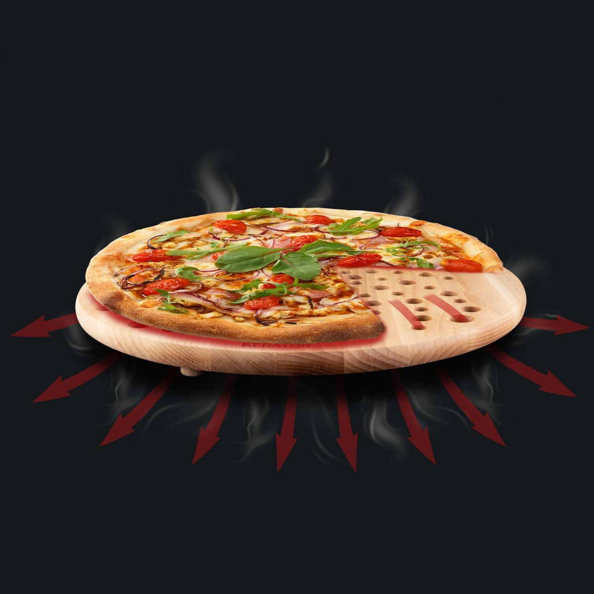 Pizza Aerator Deska na Pizzę Drewniania Okrągła 1 Full Screen