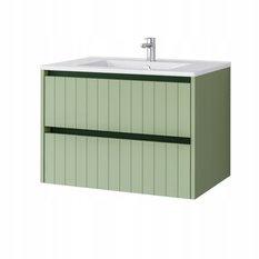 Zestaw mebli łazienkowych LINE z umywalką 70 cm + słupek 165 cm 3 elementy front MDF zielony - Miniaturka zdjęcia nr 9