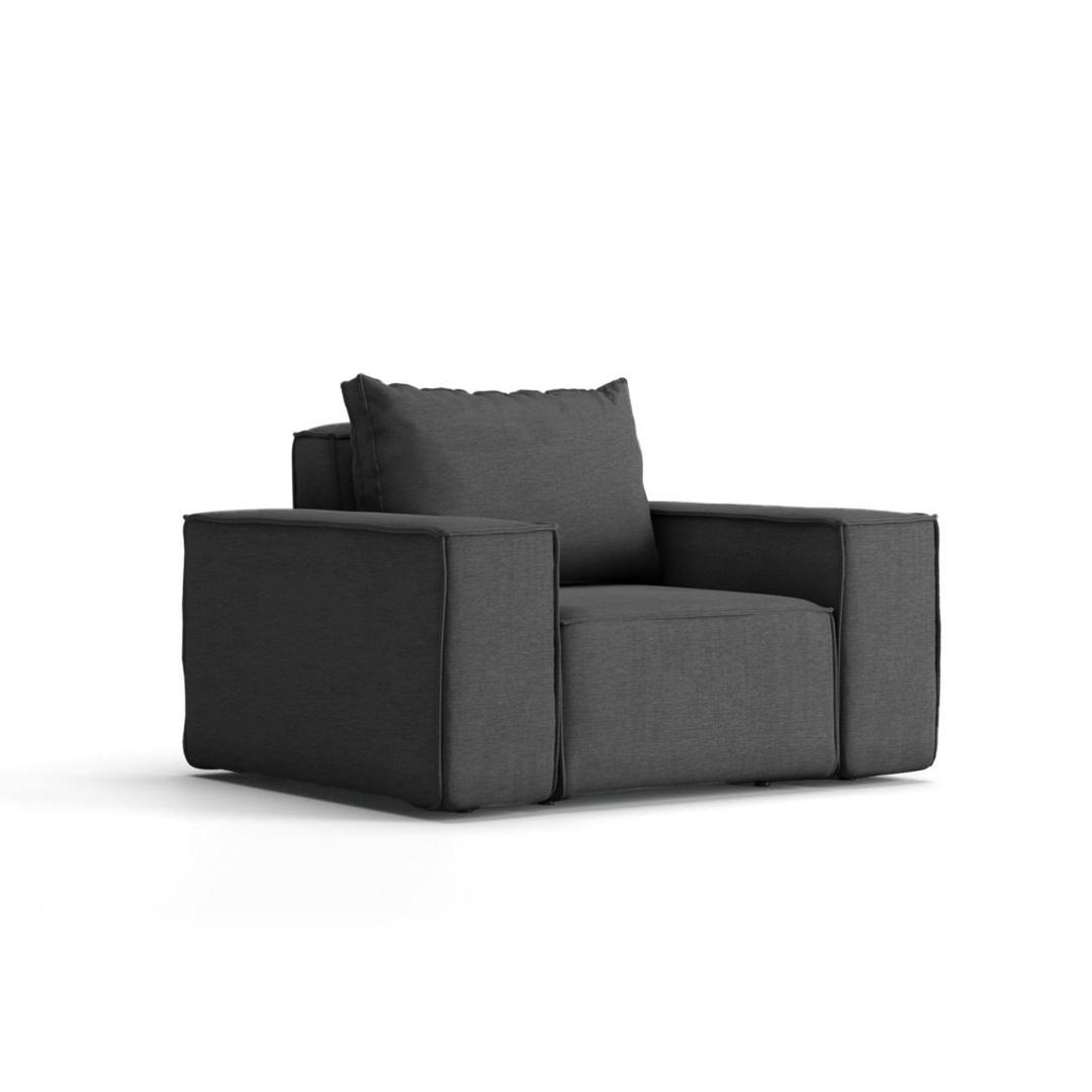 Sofa jednoosobowa SONNE 115x73x88 cm wodoodporna UV do ogrodu + poduszka grafitowa 0 Full Screen