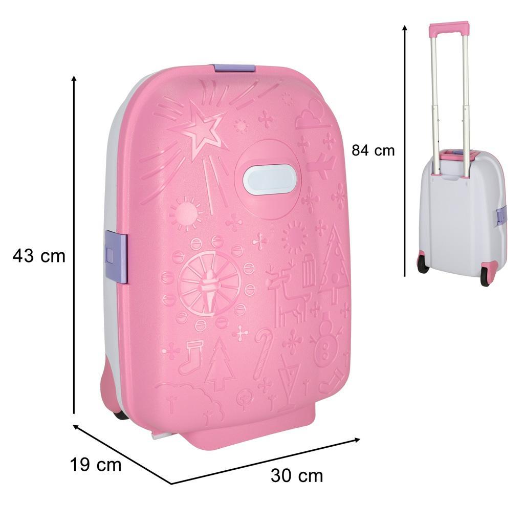 Walizka podróżna kabinowa dla dzieci na kółkach bagaż podręczny z imieniem różowy nr. 10