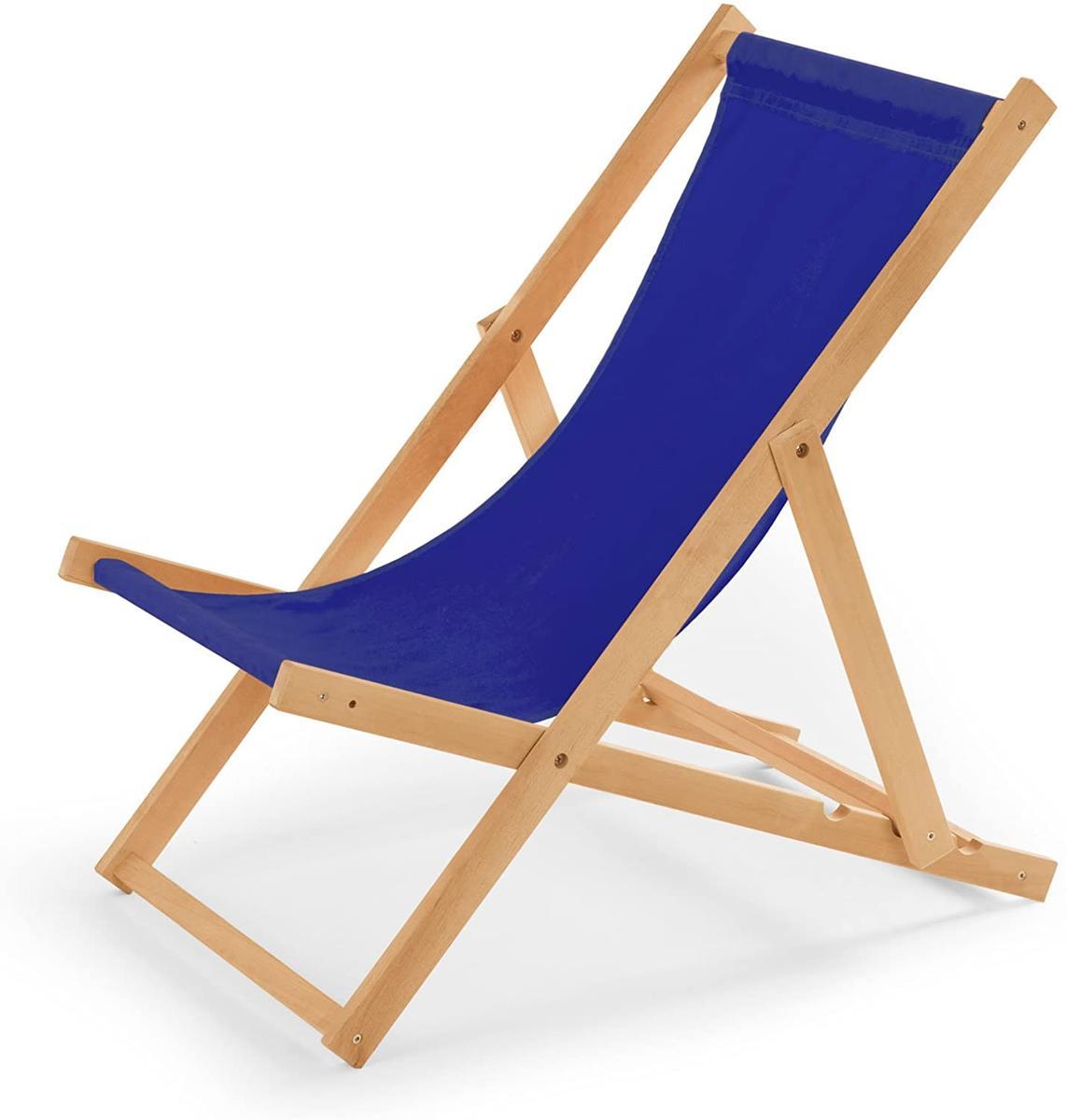Leżak drewniany 47x112 cm ogrodowy plażowy do ogrodu niebieski 0 Full Screen