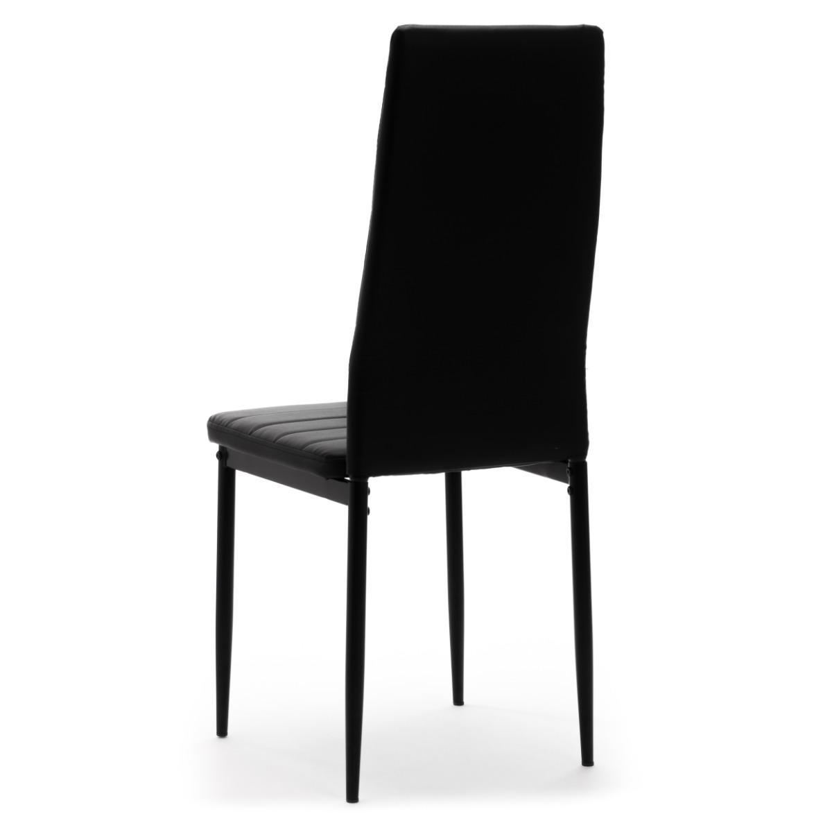 Zestaw 4 szt krzesło FADO czarne tapicerowane ekoskóra do jadalni 5 Full Screen