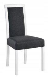 Krzesło drewniane ROMA 3 45x41x97 cm tapicerowane do kuchni jadalni z litego drewna biało-szare  - Miniaturka zdjęcia nr 1