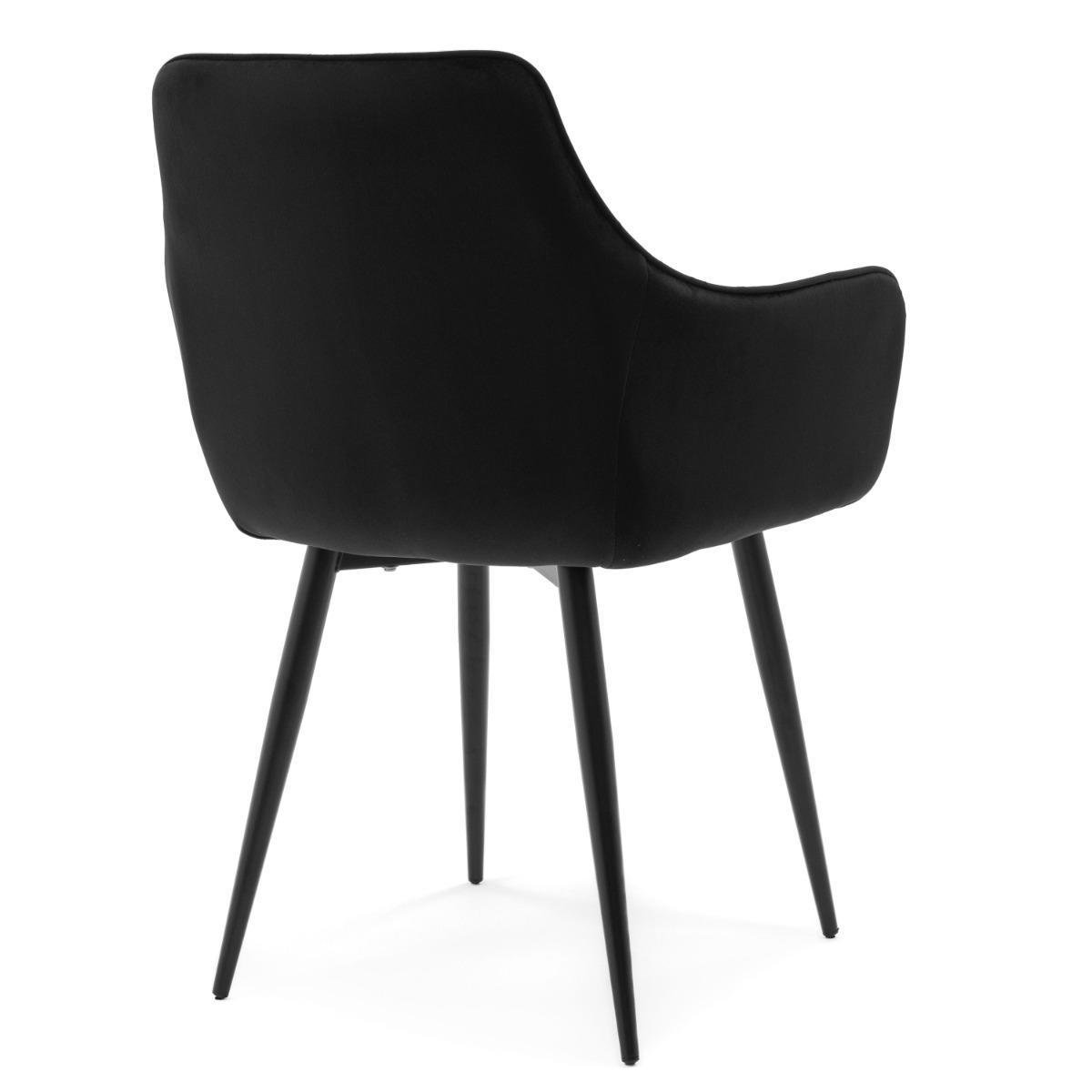 Krzesło QUATTRO w kolorze czarnym tapicerowane welurowe velvet aksamit do jadalni lub salonu  nr. 11