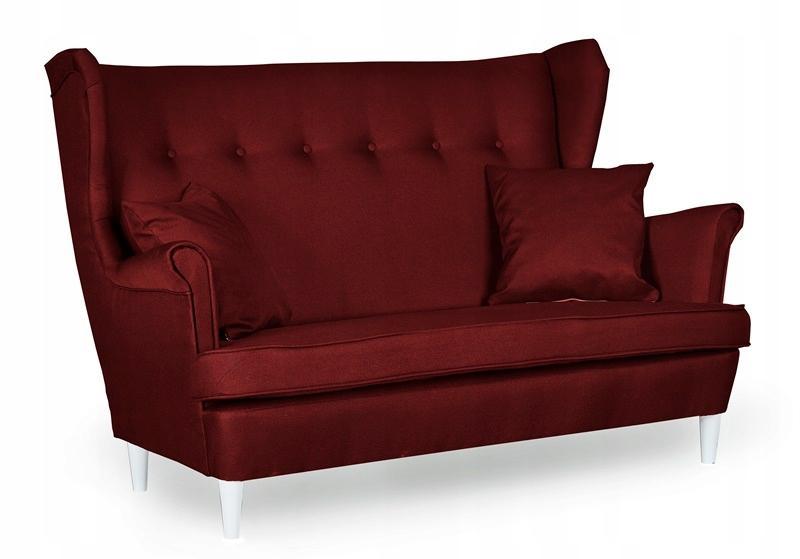 Zestaw wypoczynkowy mebli ARI 149x104x92 cm uszak sofa fotele pufy do salonu Sawana czerwone wino 2 Full Screen