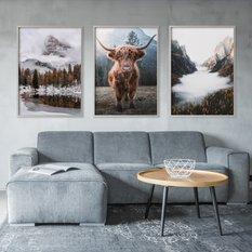 ZESTAW 3x Plakat W Ramie Góry LAS We Mgle Krowa Natura 60x80cm - Miniaturka zdjęcia nr 3