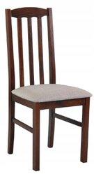 Krzesło BOS 12 40x43x96 cm z drewna litego tapicerowane do jadalni brązowe beżowe obicie