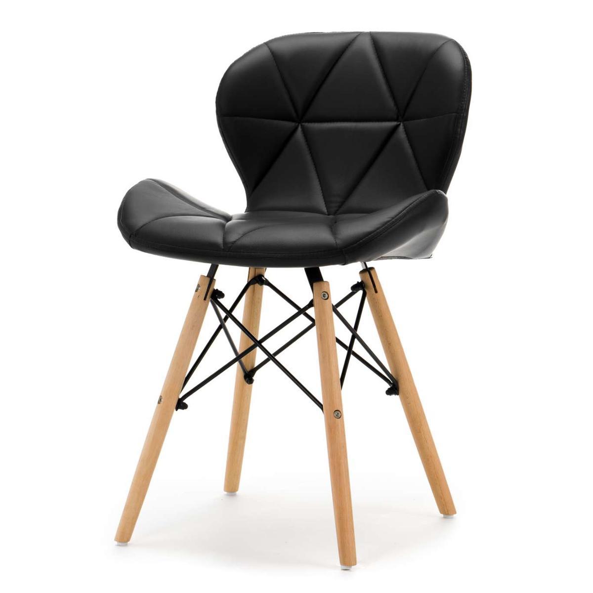 Krzesło DURO czarne tapicerowane ekoskórą do jadalni lub salonu  nr. 3