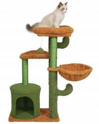 Drapak dla kota 47x90 cm zielono brązowy wieża legowisko zabawka dla zwierząt  - Miniaturka zdjęcia nr 7