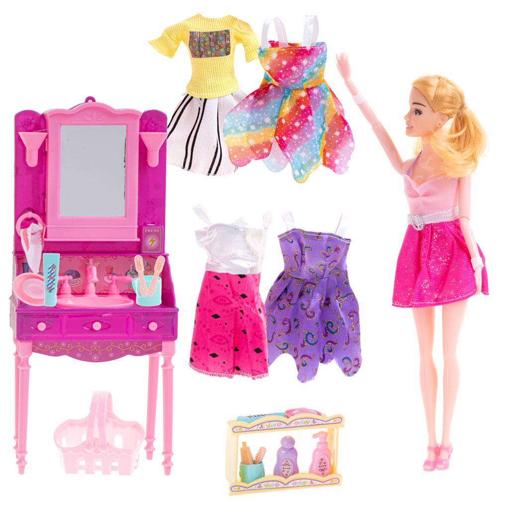 Lalka barbie stylistka zestaw zabawka dla dziewczynki akcesoria 34x43x8 cm nr. 8