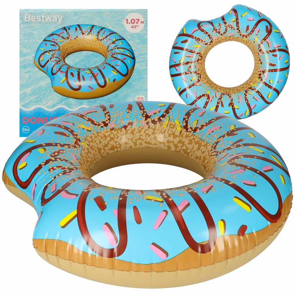 BESTWAY 36118 Kółko koło do pływania dmuchane donut niebieskie 107cm max100kg nr. 1