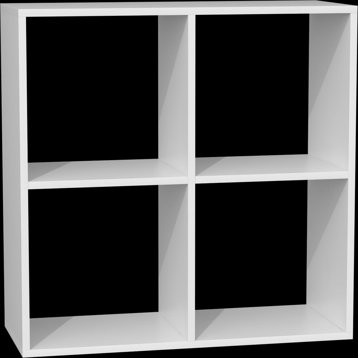 Regał komorowy MALAX 2x2 74x30x75 cm funkcjonalny na książki dokumenty do biura pokoju biały nr. 1
