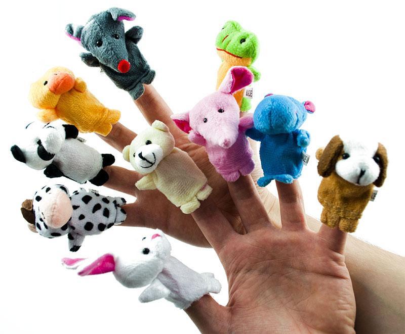 Pacynki palczatki pluszowe maskotki kukiełki na palce zwierzątka komplet 10sztuk 7x6x1 cm 0 Full Screen