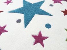 Dywan dziecięcy Color Sky 100x160 cm do pokoju dziecięcego biały w kolorowe gwiazdki - Miniaturka zdjęcia nr 3