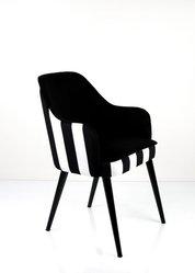 Krzesło tapicerowane KR-9 53x83x49 cm DELUXE Pasy Classic 01 do jadalni czarny - Miniaturka zdjęcia nr 3