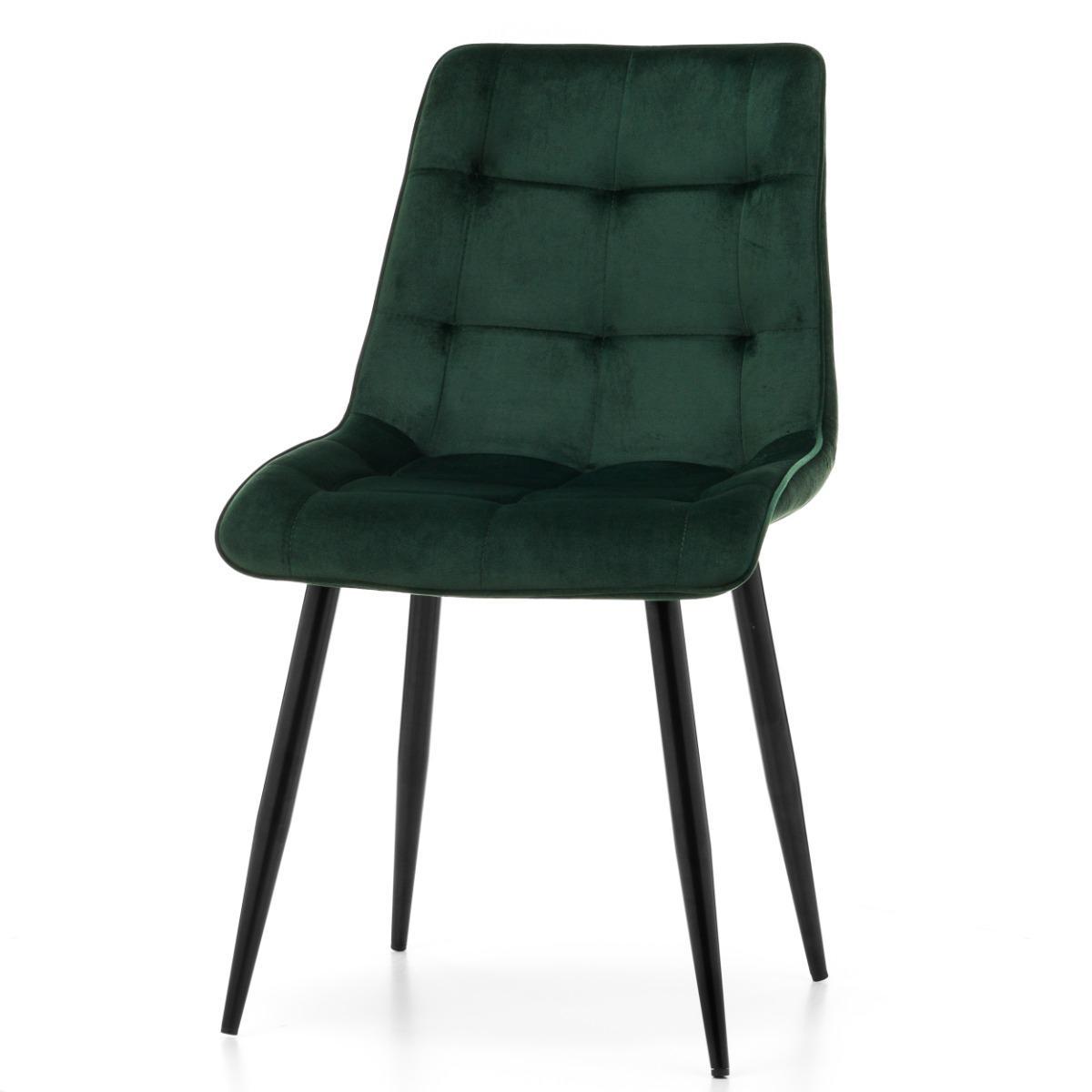 Krzesło CHIC zielone tapicerowane welurowe aksamit do jadalni lub salonu  nr. 3