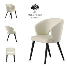 Krzesło DELUXE KR-8 50x60x85 cm welurowe do jadalni białe 