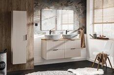 Szafka łazienkowa pod umywalkę 120 cm ADEL CASHMERE z blatem dąb wotan i szufladami kaszmirowa - Miniaturka zdjęcia nr 11