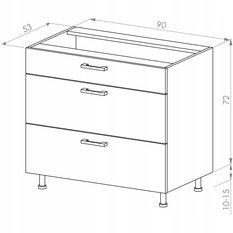 Korpus szafka kuchenna dolna pod szuflady 90x82x50,8 cm z akcesoriami czarny  - Miniaturka zdjęcia nr 3