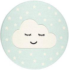 Dywan dziecięcy Smile Cloud Mint 160 cm do pokoju dziecięcego miętowy z chmurką - Miniaturka zdjęcia nr 2
