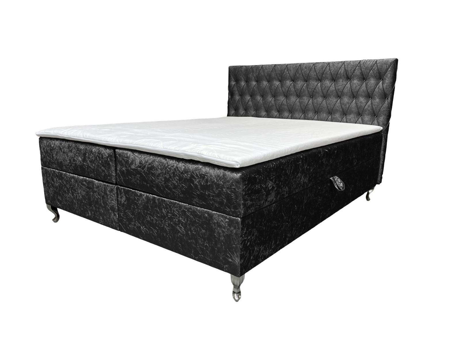 Łóżko GLACIO 120x200 cm z funkcją przechowywania i materacem do sypialni czarne nr. 1