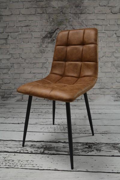 Zestaw krzeseł DEVER TAUPE 43x88x55 cm krzesło do jadalni salonu brązowy czarne nogi nr. 7