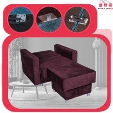 Fotel rozkładany z podnóżkiem Alicja śliwka fiolet - Miniaturka zdjęcia nr 10