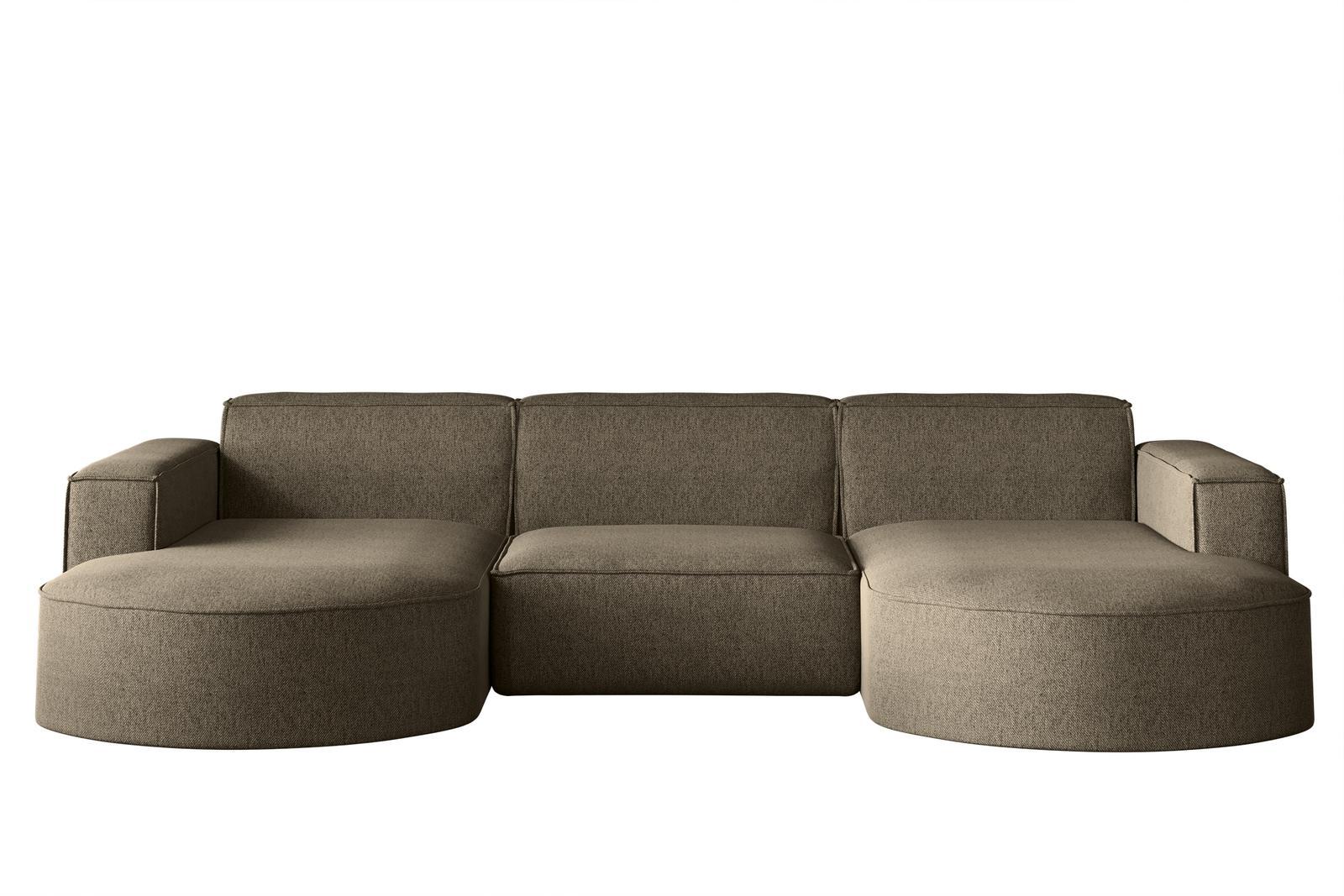 Sofa MODENA STUDIO U 299x78x165 cm bez funkcji spania do salonu brązowy nr. 1