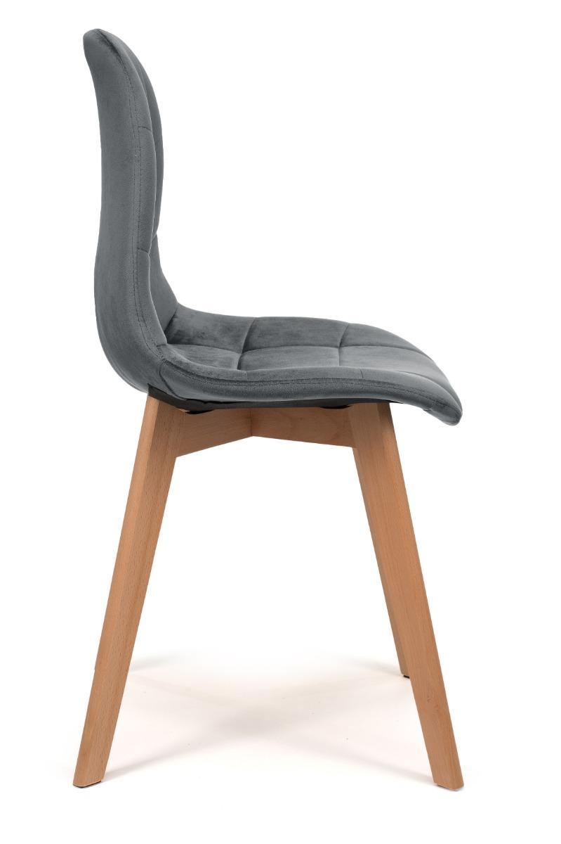 Krzesło tapicerowane skandynawskie welurowe VEGAS szary 4 Full Screen