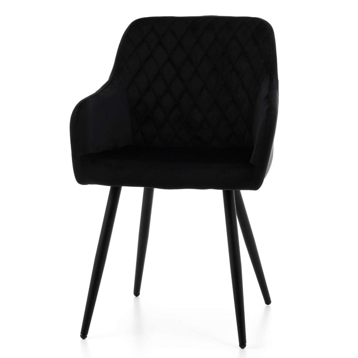 Krzesło TODI czarne pikowane welurowe do jadalni lub salonu nr. 3